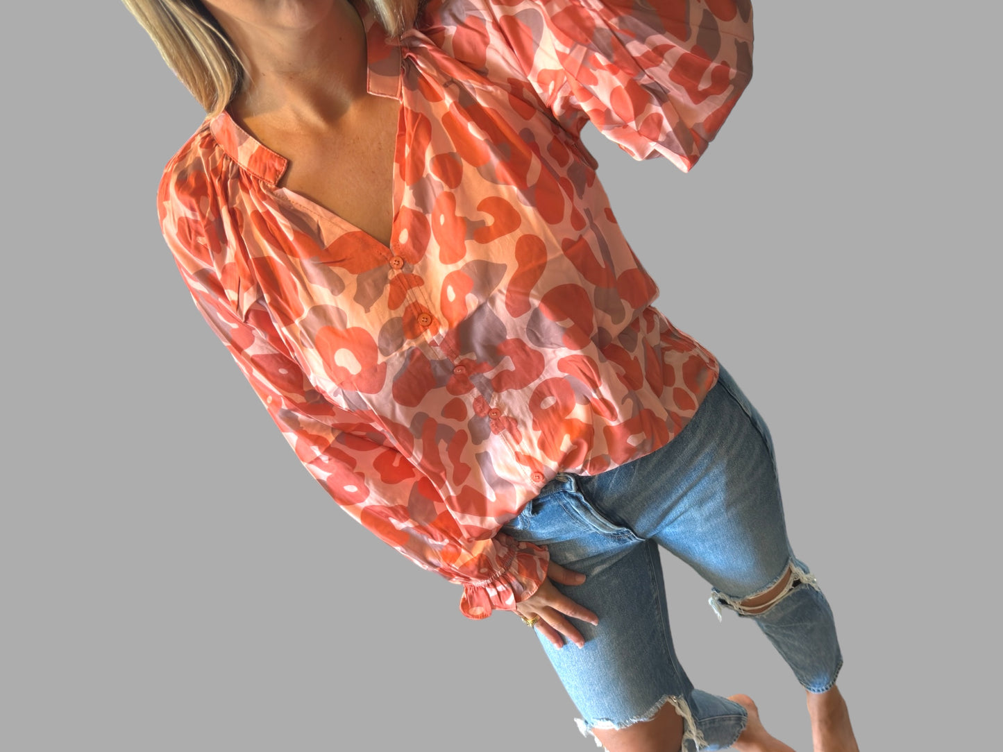 Coral Jungle Queen Leopard Top