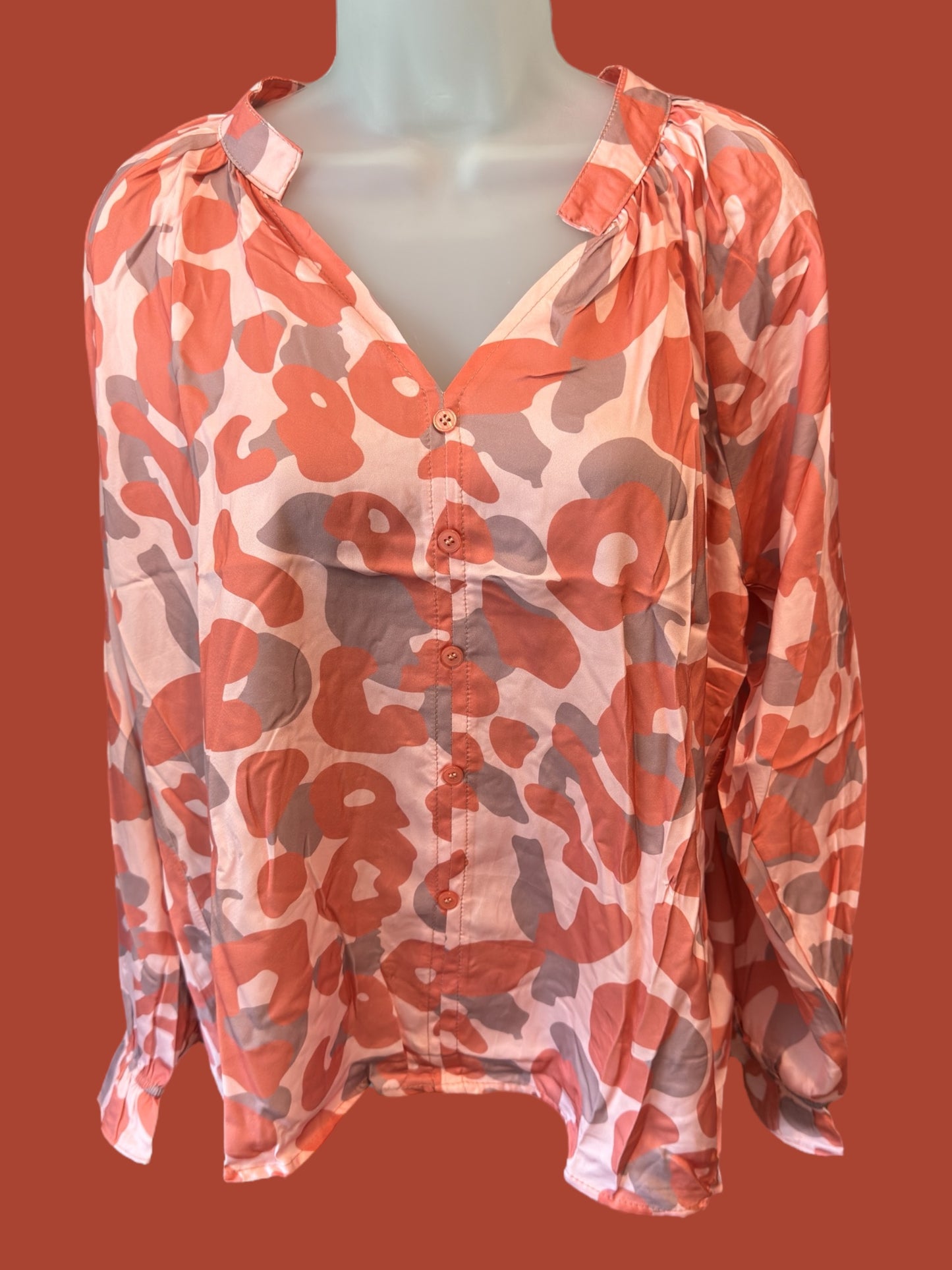 Coral Jungle Queen Leopard Top